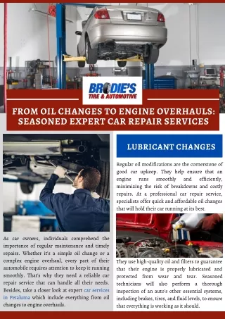 From Oil Changes to Engine Overhauls: Seasoned Expert Car Repair Services