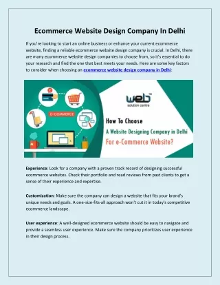 ecommerce website design company in delhi