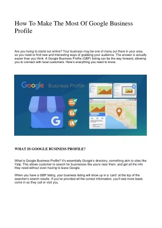 How To Make The Most Of Google Business Profile