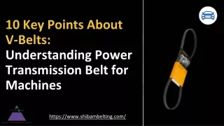 10 Key Points About V-Belts