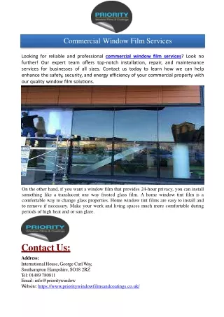 commercial window film services