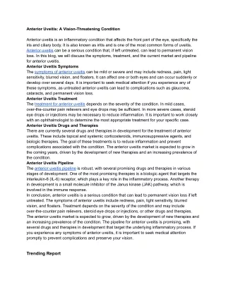 Anterior Uveitis_ A Vision-Threatening Condition