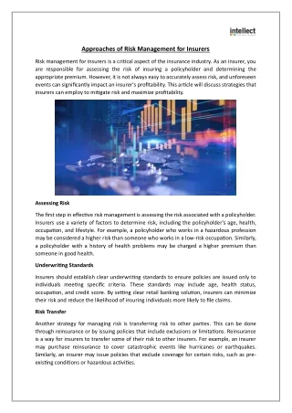 approaches of risk management for insurers