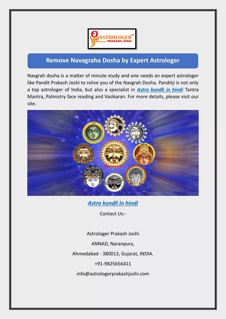 remove navagraha dosha by expert astrologer