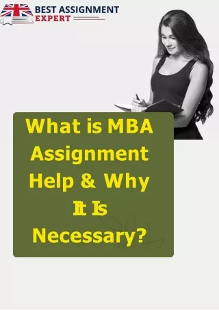 What is MBA Assignment Help & Why It Is Necessary