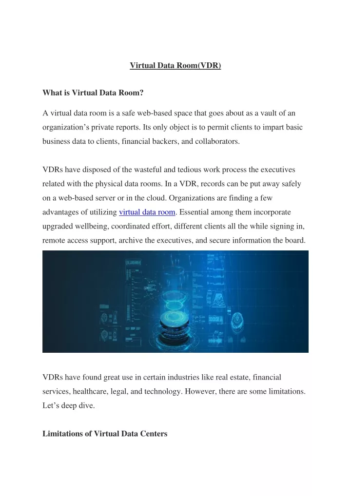 virtual data room vdr