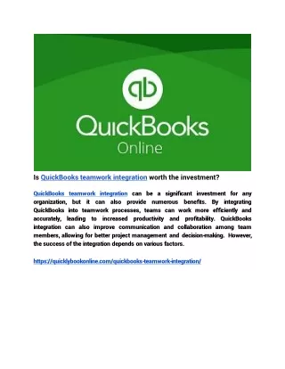 is quickbooks teamwork integration worth