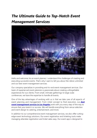 the ultimate guide to top notch event management