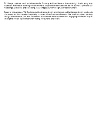 Commercial Property Architect Nevada