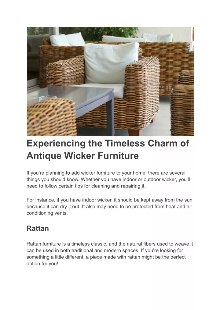experiencing the timeless charm of antique wicker