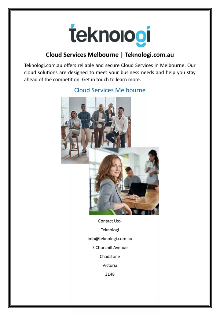 cloud services melbourne teknologi com au