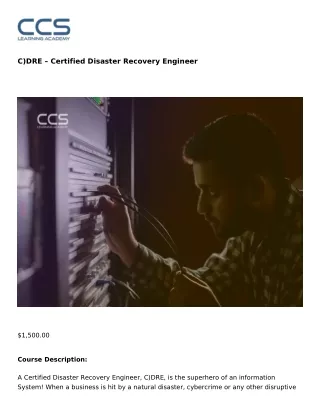 Certified Disaster Recovery Engineer