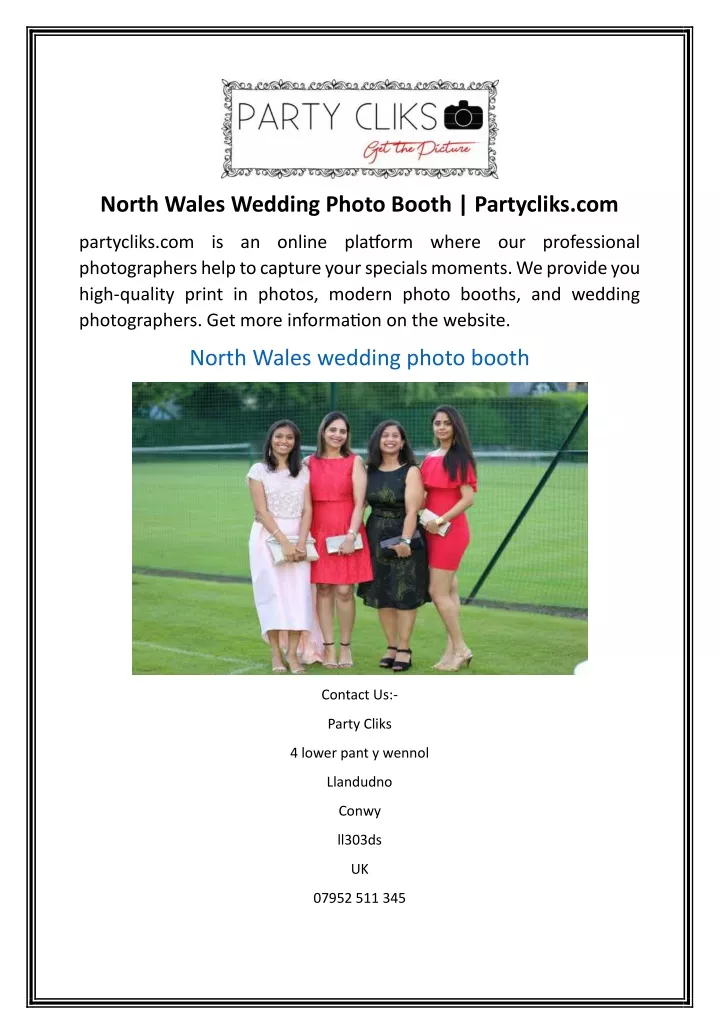 north wales wedding photo booth partycliks com