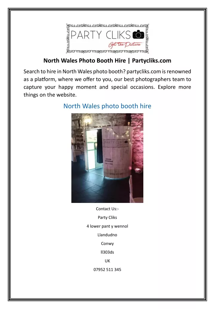 north wales photo booth hire partycliks com