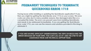 permanent techniques to terminate quickbooks error 1712