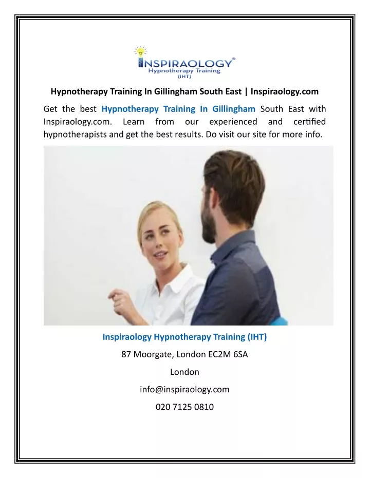 hypnotherapy training in gillingham south east