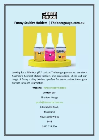 Funny Stubby Holders  Thebeergauge.com