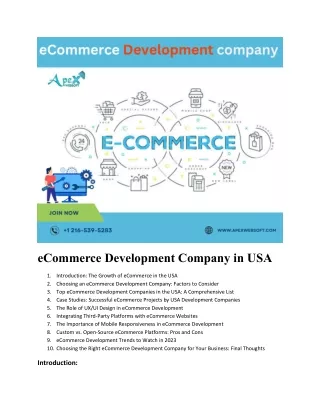 eCommerce Development Company in USA