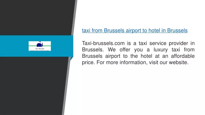 taxi from brussels airport to hotel in brussels