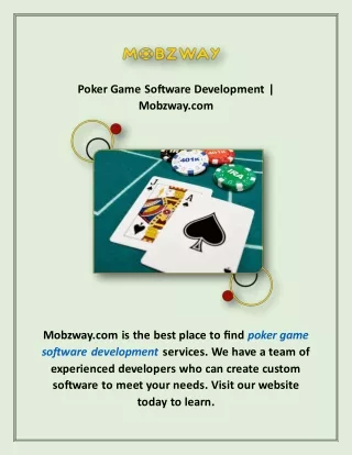 Poker Game Software Development | Mobzway.com