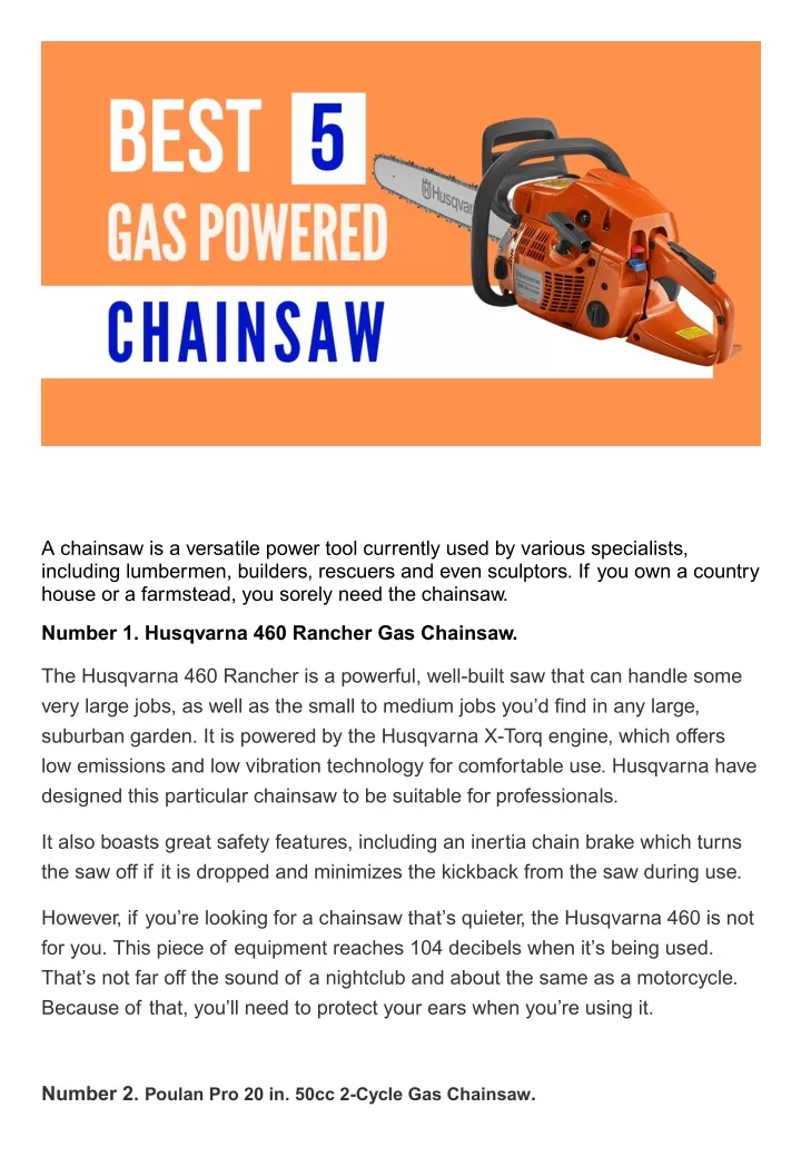 a chainsaw is a versatile power tool currently