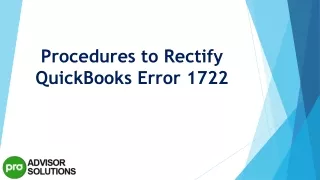 procedures to rectify quickbooks error 1722