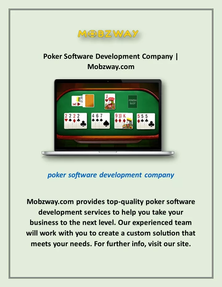 poker software development company mobzway com