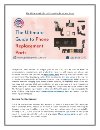 the ultimate guide to phone replacement parts