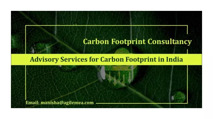 advisory services for carbon footprint in india