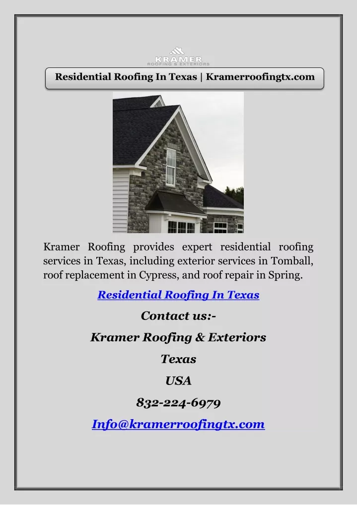 residential roofing in texas kramerroofingtx com