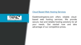 Cloud Based Web Hosting Services Ewebhostingstore.com