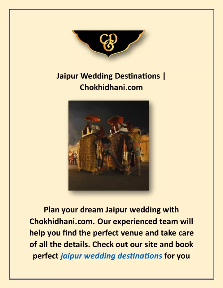 jaipur wedding destinations chokhidhani com