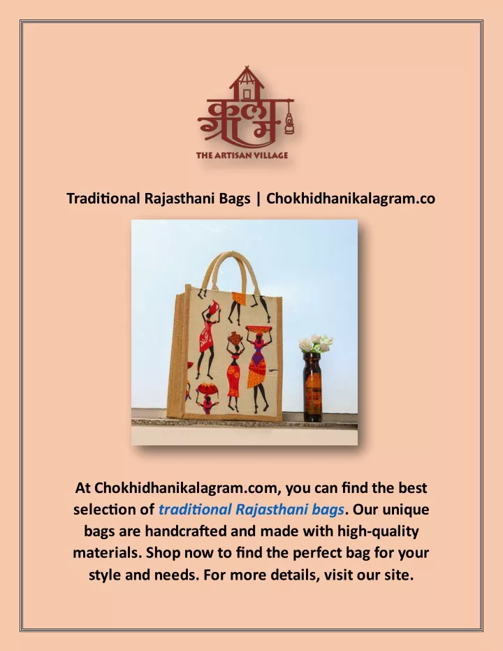 traditional rajasthani bags chokhidhanikalagram co