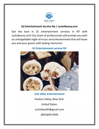Dj Entertainment Service Ny | Justvibesny.com