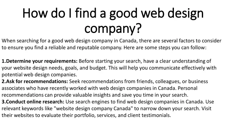 how do i find a good web design how do i find