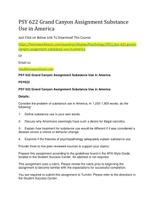 psy 622 grand canyon assignment substance