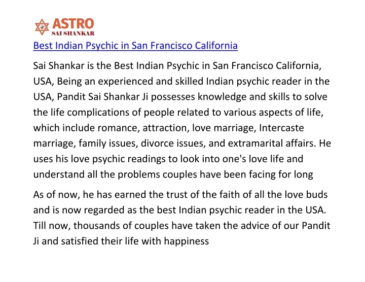 best indian psychic in san francisco california