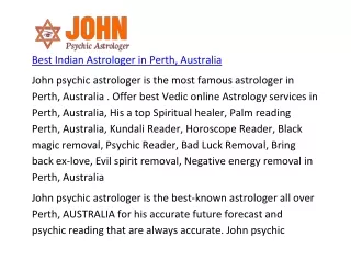 Best Indian Astrologer in Perth