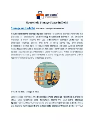 Household Storage Space In Delhi