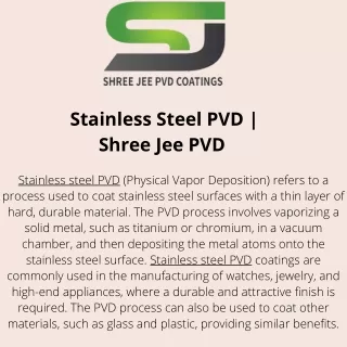 Stainless Steel PVD  Shree Jee PVD