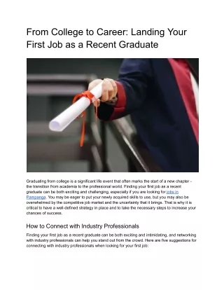 From College to Career_ Landing Your First Job as a Recent Graduate