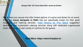 Banquet hall- GT Karnal Road