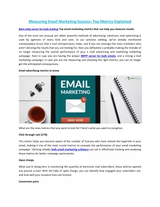 measuring email marketing success top metrics