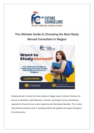The Ultimate Guide to Choosing the Best Study Abroad Consultant in Nagpur