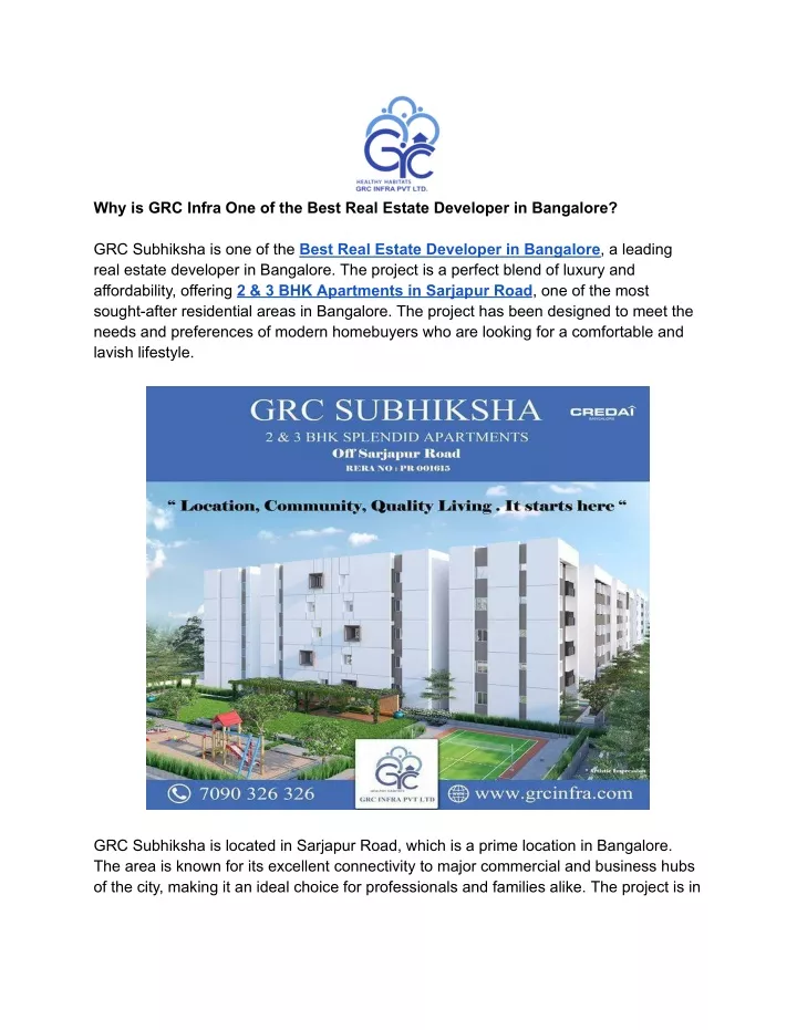 why is grc infra one of the best real estate