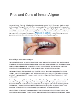 Pros and Cons of Inman Aligner