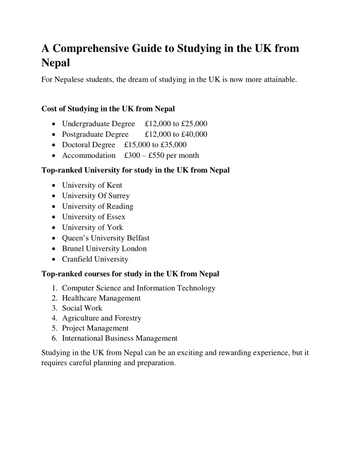 PPT - A Comprehensive Guide To Studying In The UK From Nepal | AHZ ...