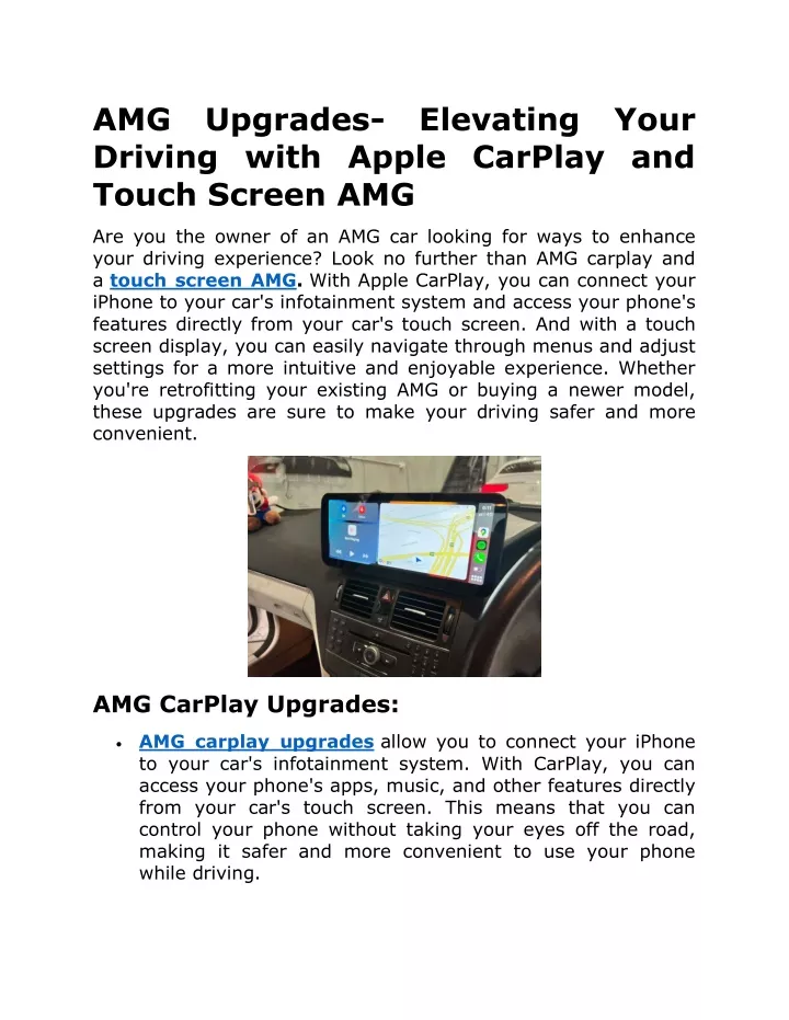 amg upgrades elevating your driving with apple