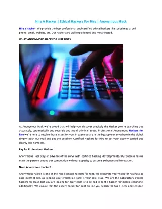 hire a hacker ethical hackers for hire anonymous