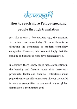 how to reach more telugu speaking